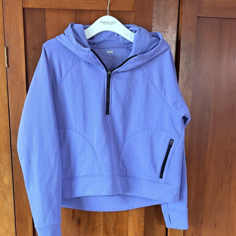 DSG Lavender Cropped Hoodie with Half-Zip